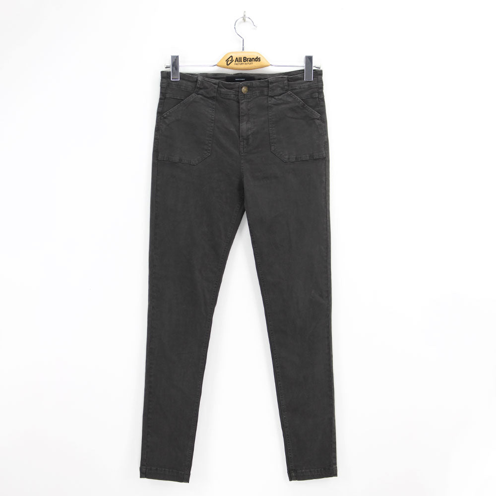 Women's Plain Solid Casual Pant,Dark Grey