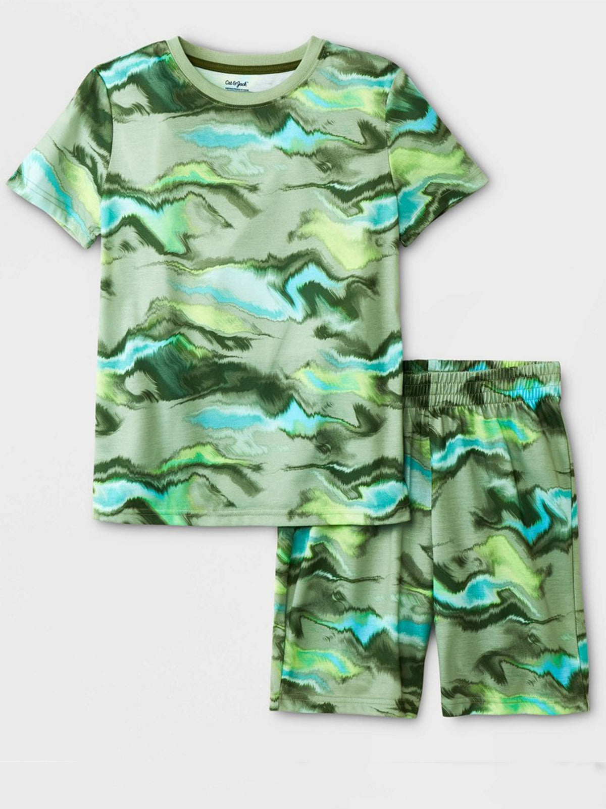 Image for Kids Boy 2pc Short Sleeve Pajama Set,Green