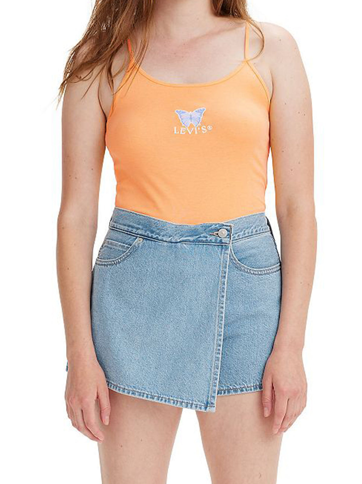Image for Women's Graphic Printed Crop Top,Orange