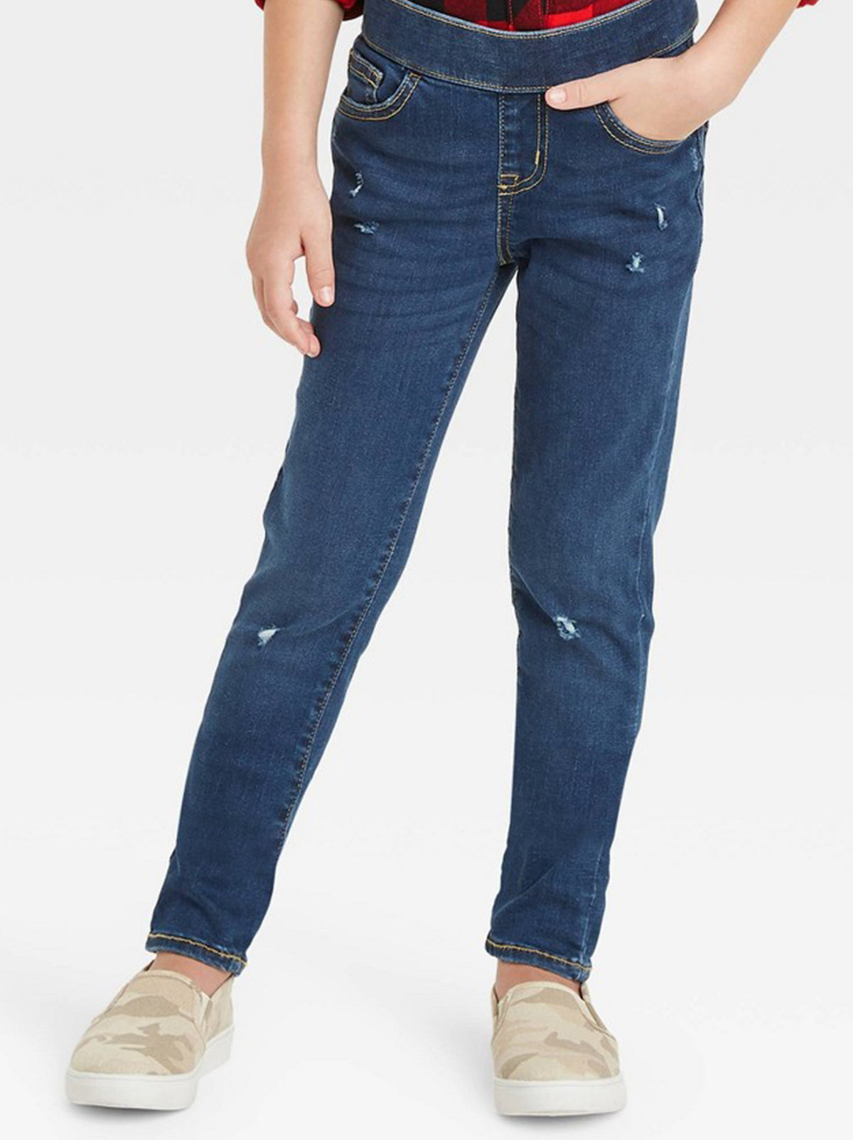 Image for Kid's Girl Ripped Washed Jeans,Navy