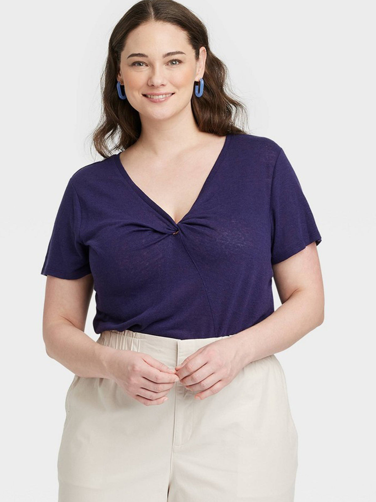 Image for Women's Plain Solid T-Shirt,Navy
