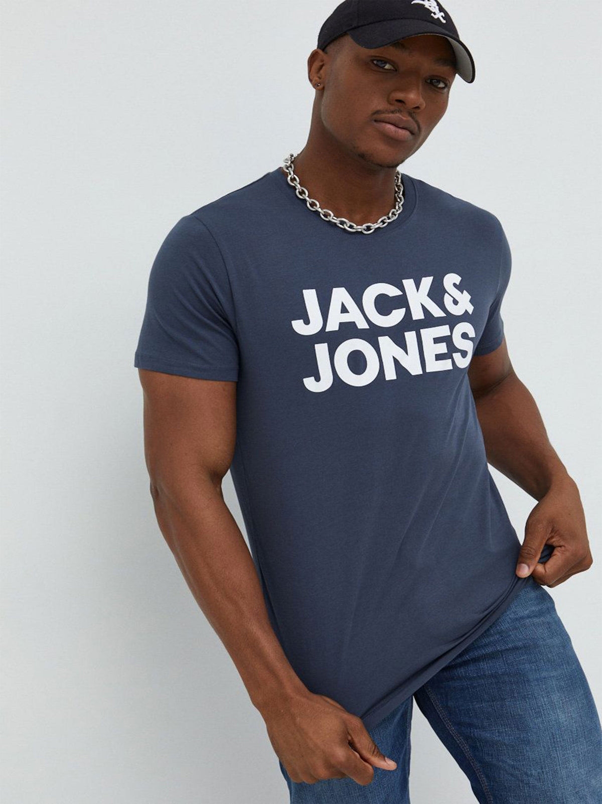 Image for Men's Brand Logo Printed T-Shirt,Navy