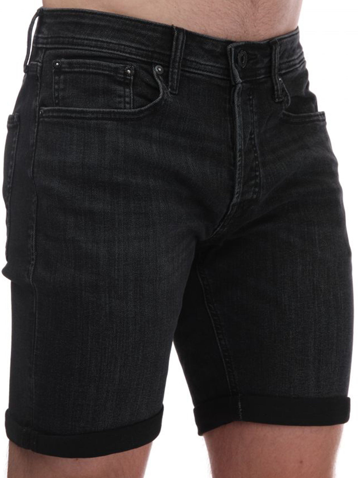 Image for Men's Washed Denim Short,Black