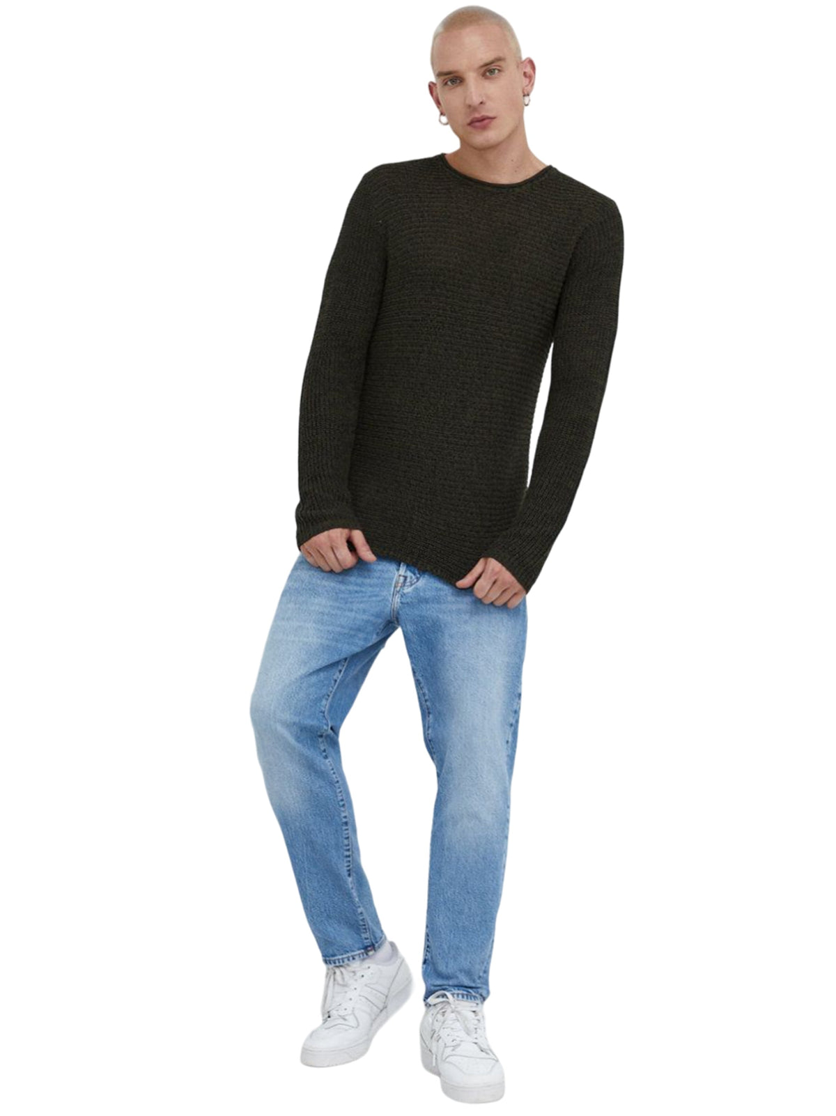 Image for Men's Washed Cropped Jeans,Light Blue