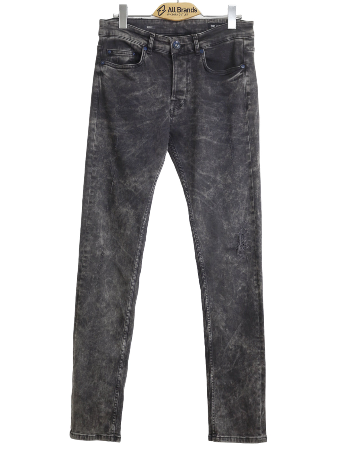 Image for Men's Washed Jeans,Dark Grey