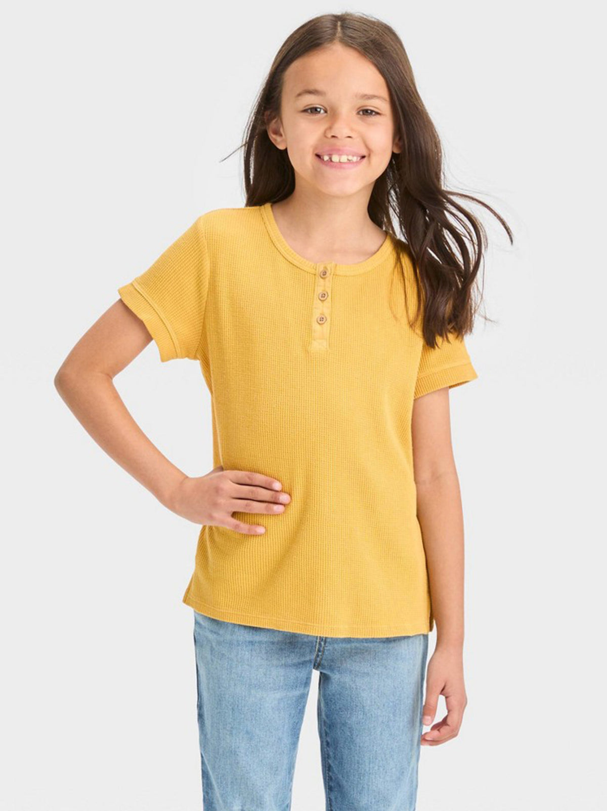 Image for Kid's Girl Textured T-Shirt,Yellow