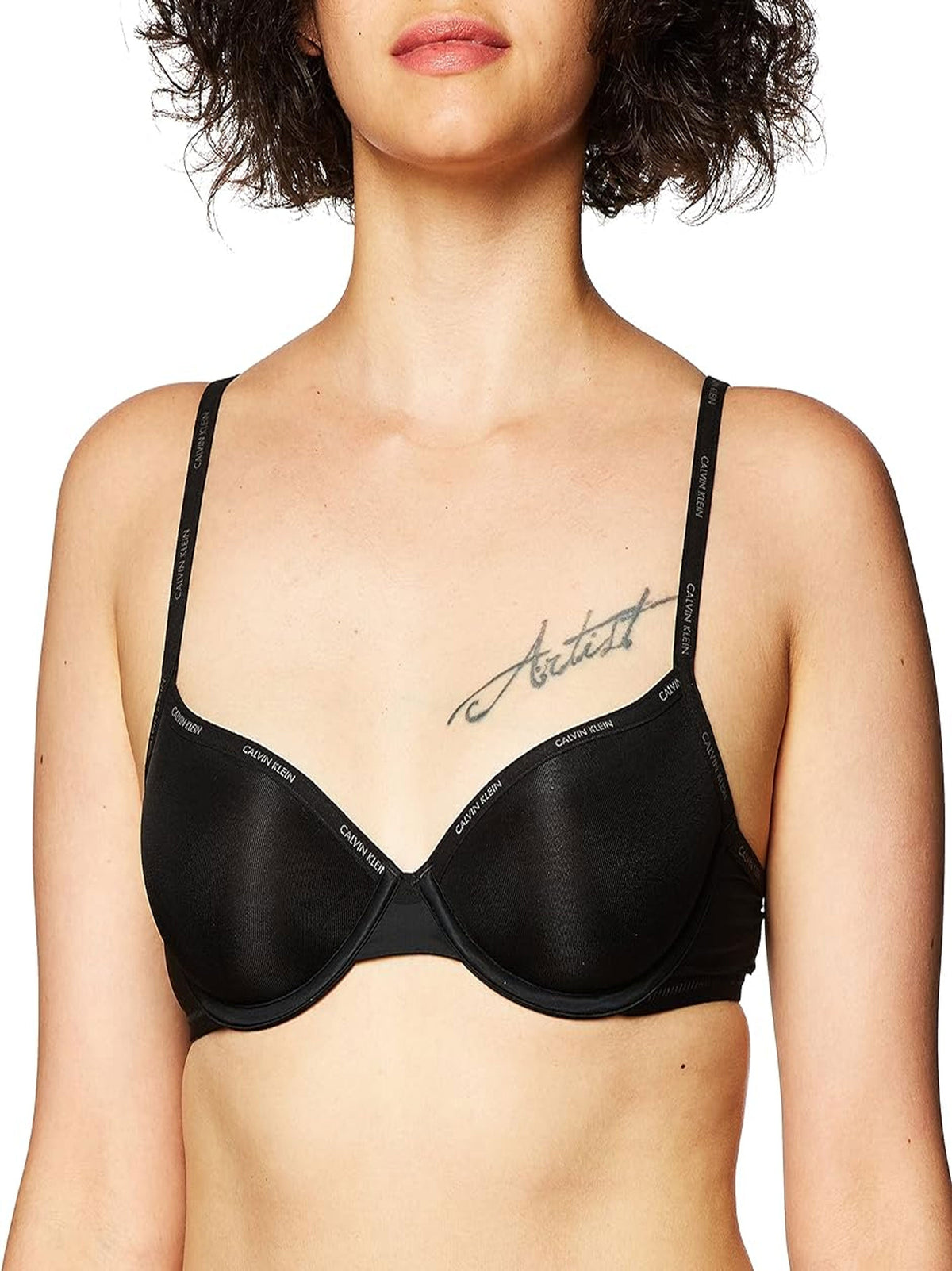 Image for Women's Brand Logo Printed Trim Bra,Black