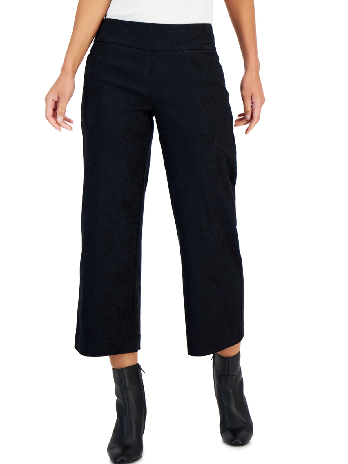 Image for Women's Cropped Wide Legs Pant,Black