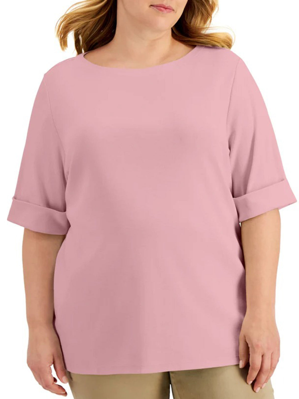 Image for Women's Plain Solid T-Shirt,Light Pink