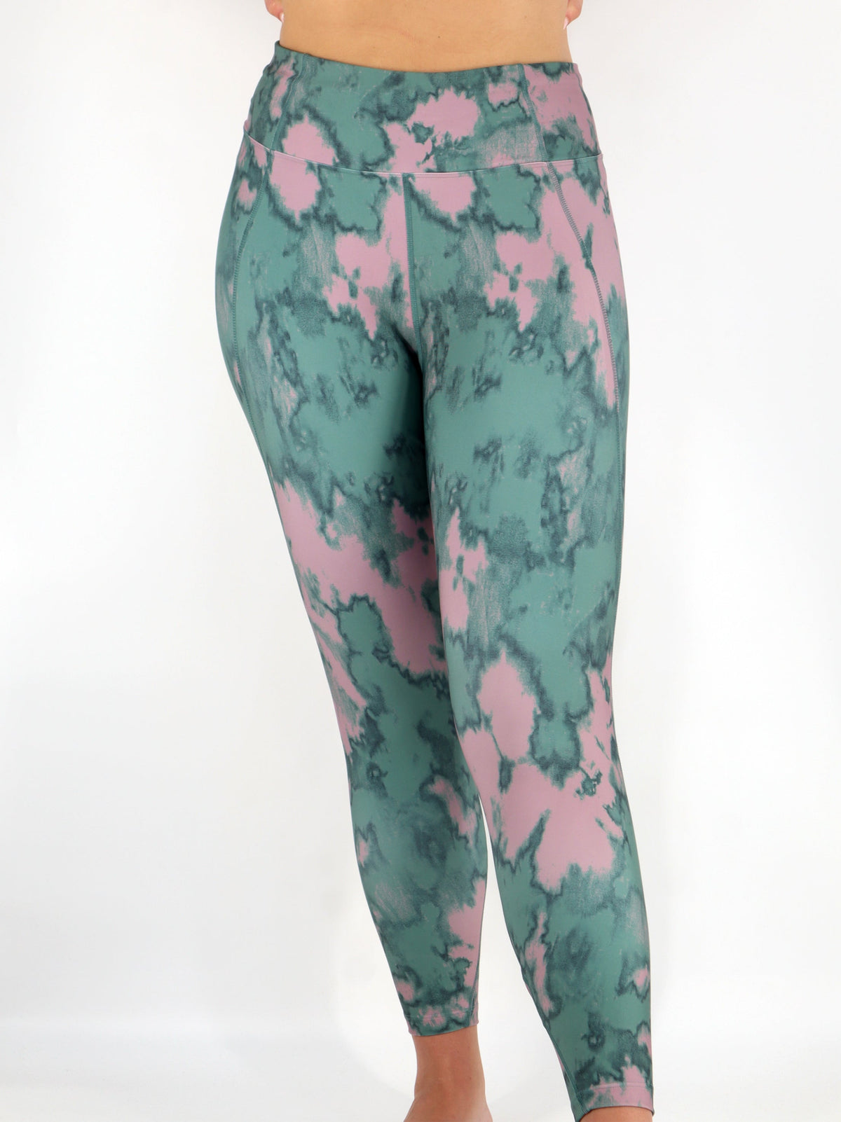 Image for Women's Tie Dye Legging ,Green/Pink
