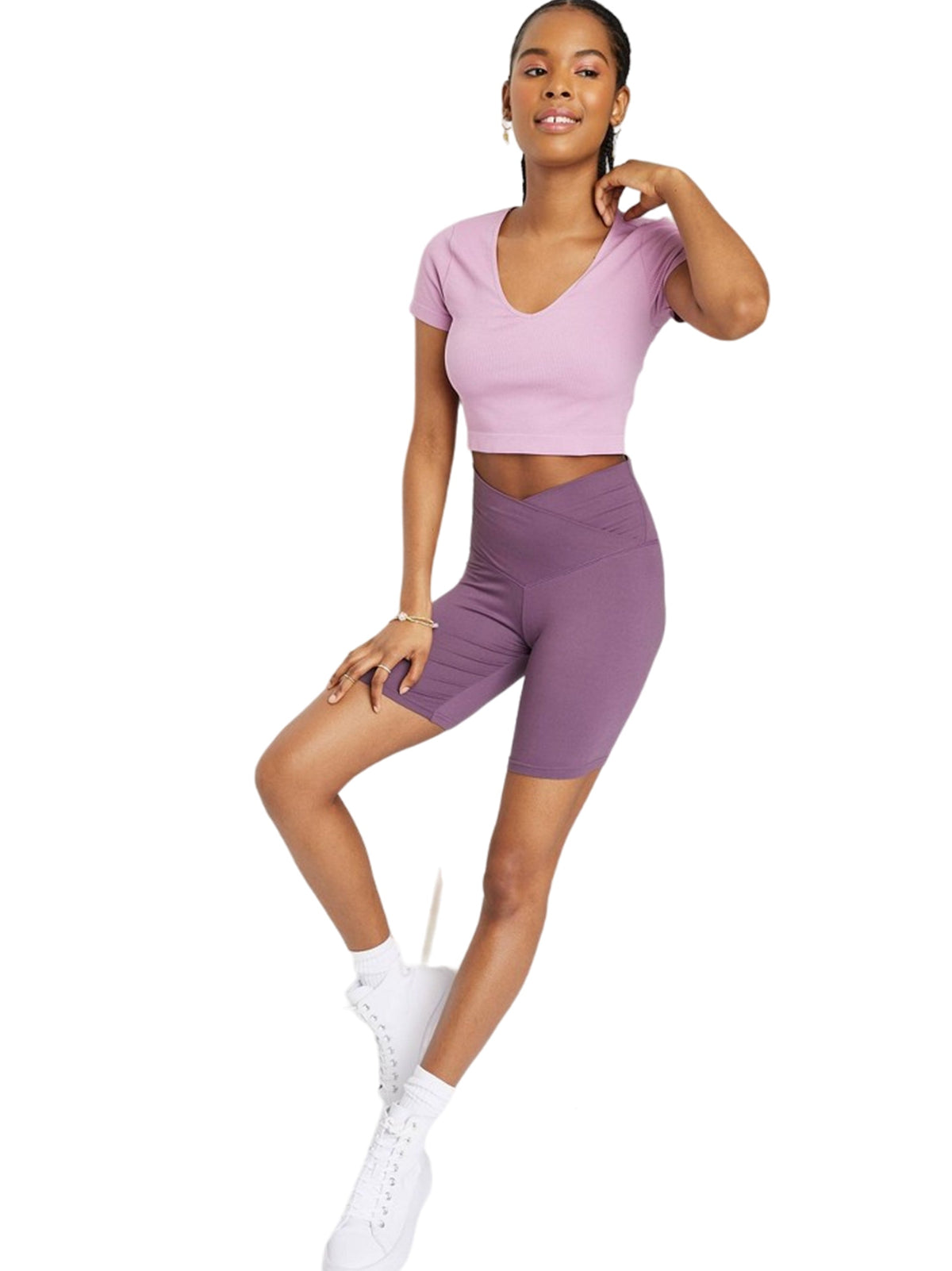 Image for Women's Plain Solid Bike Short,Purple
