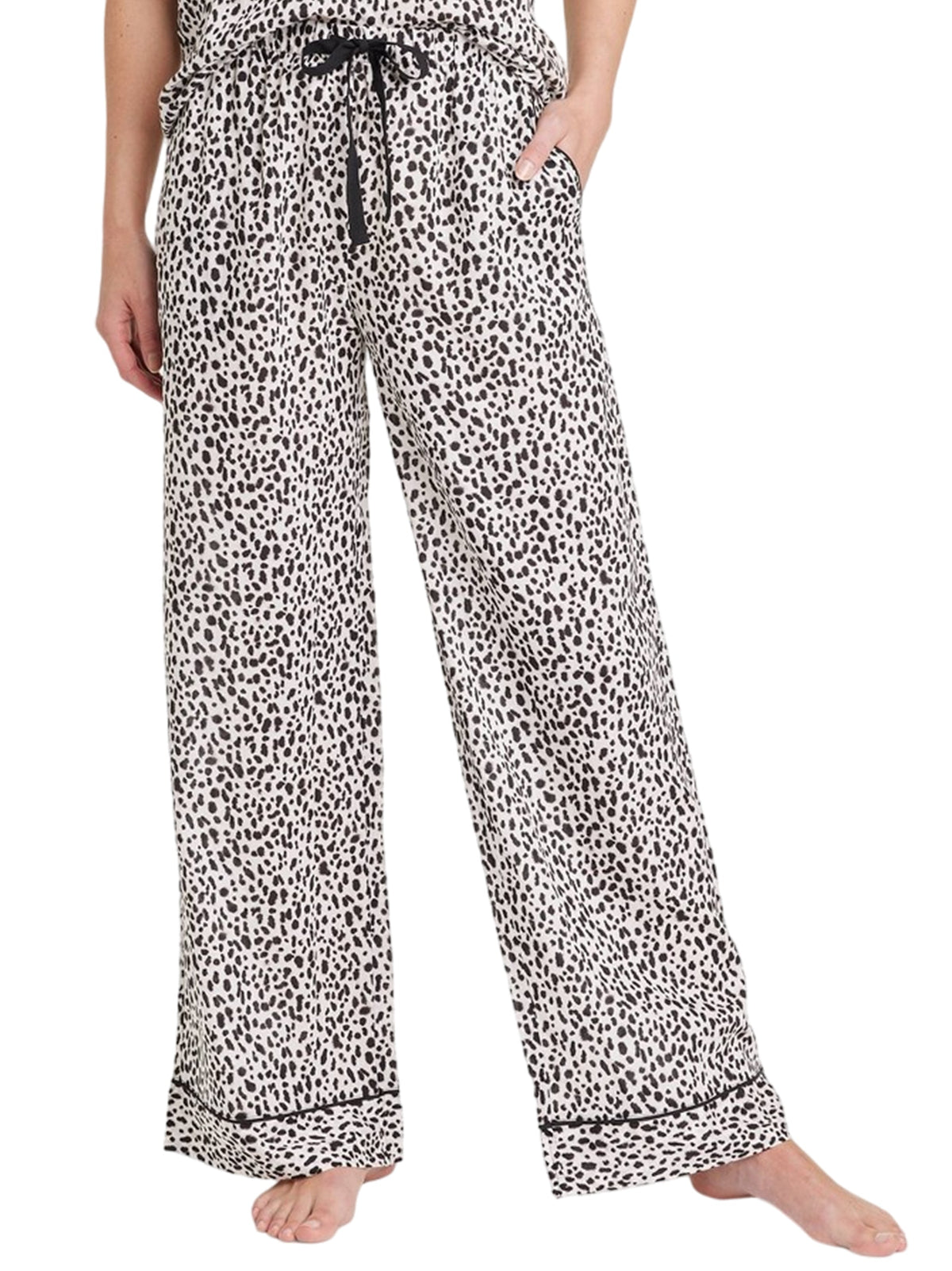 Image for Women's Leopard Sleepwear Pants,Beige/Black