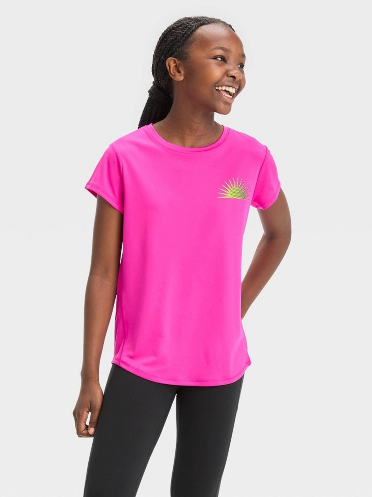 Image for Kids Girl's Graphic Printed Sport T-Shirt,Pink