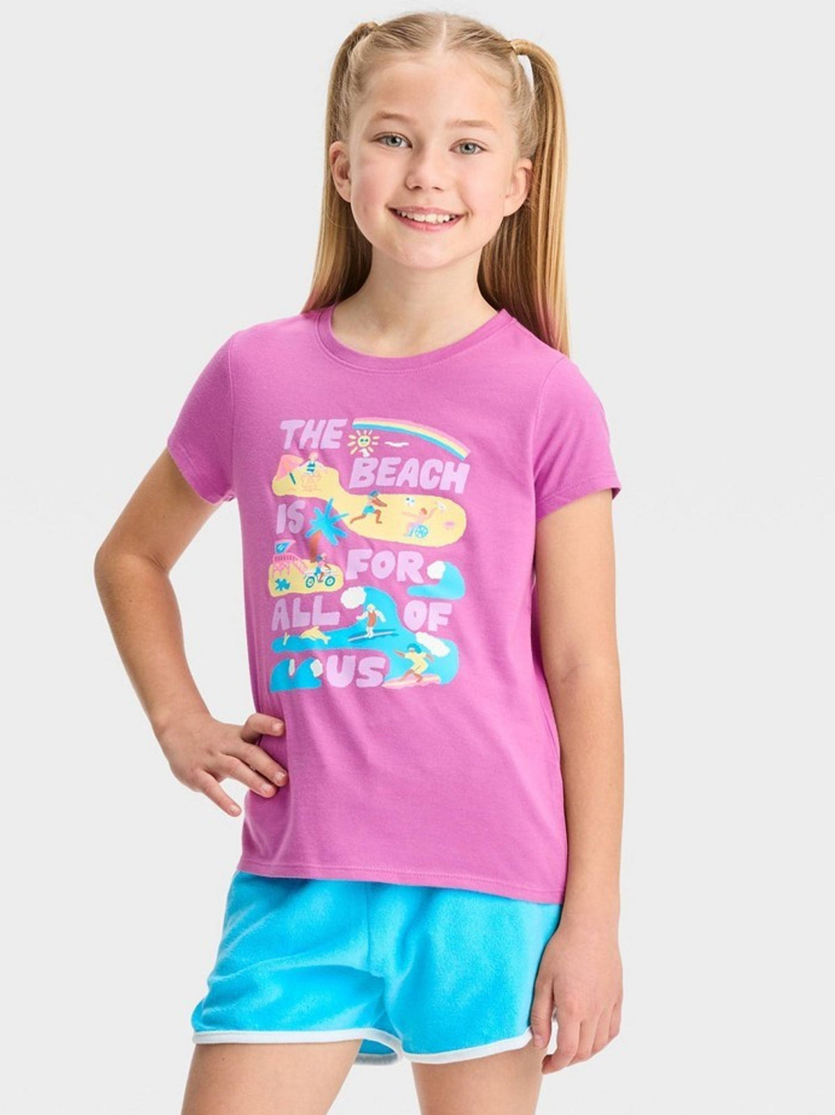 Image for Kids Girl's Graphic Printed T-Shirt,Purple