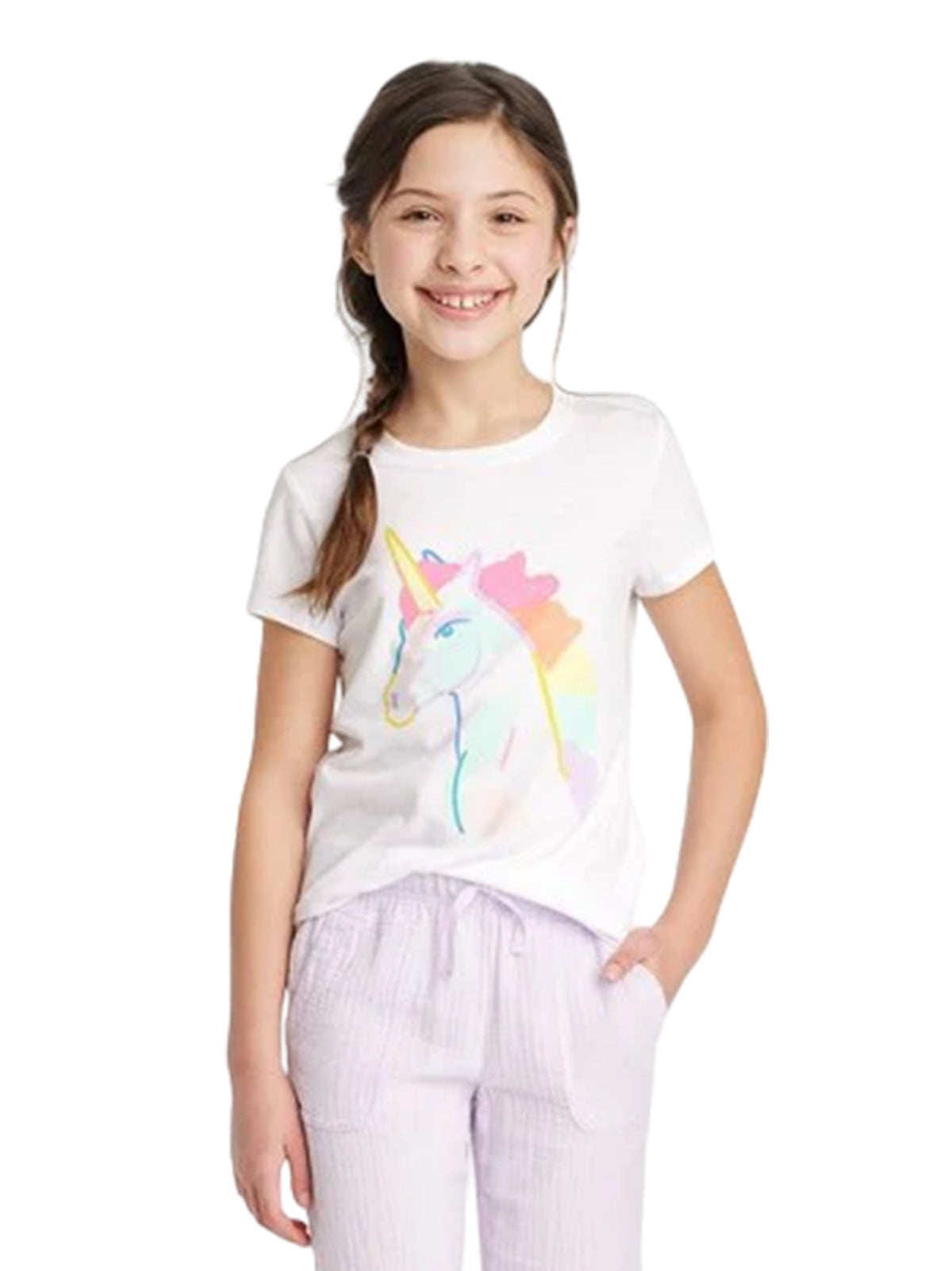 Image for Kids Girl's Graphic Printed T-Shirt,White
