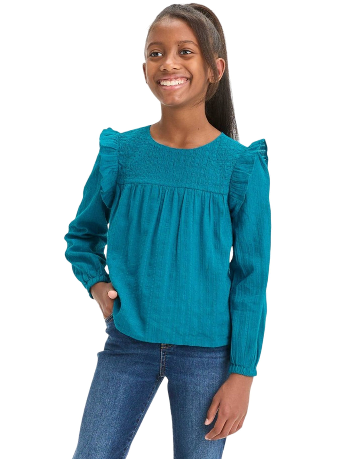 Image for Kids Girl's Smocked Top,Blue