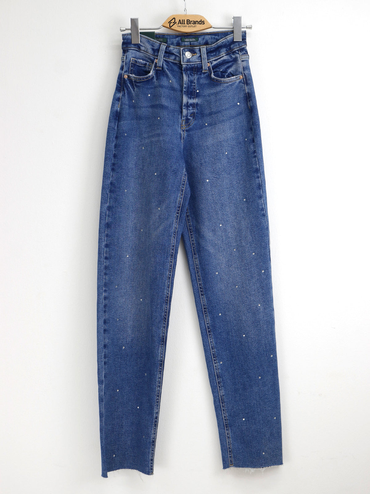Image for Women's Washed Strass Jeans ,Light Blue