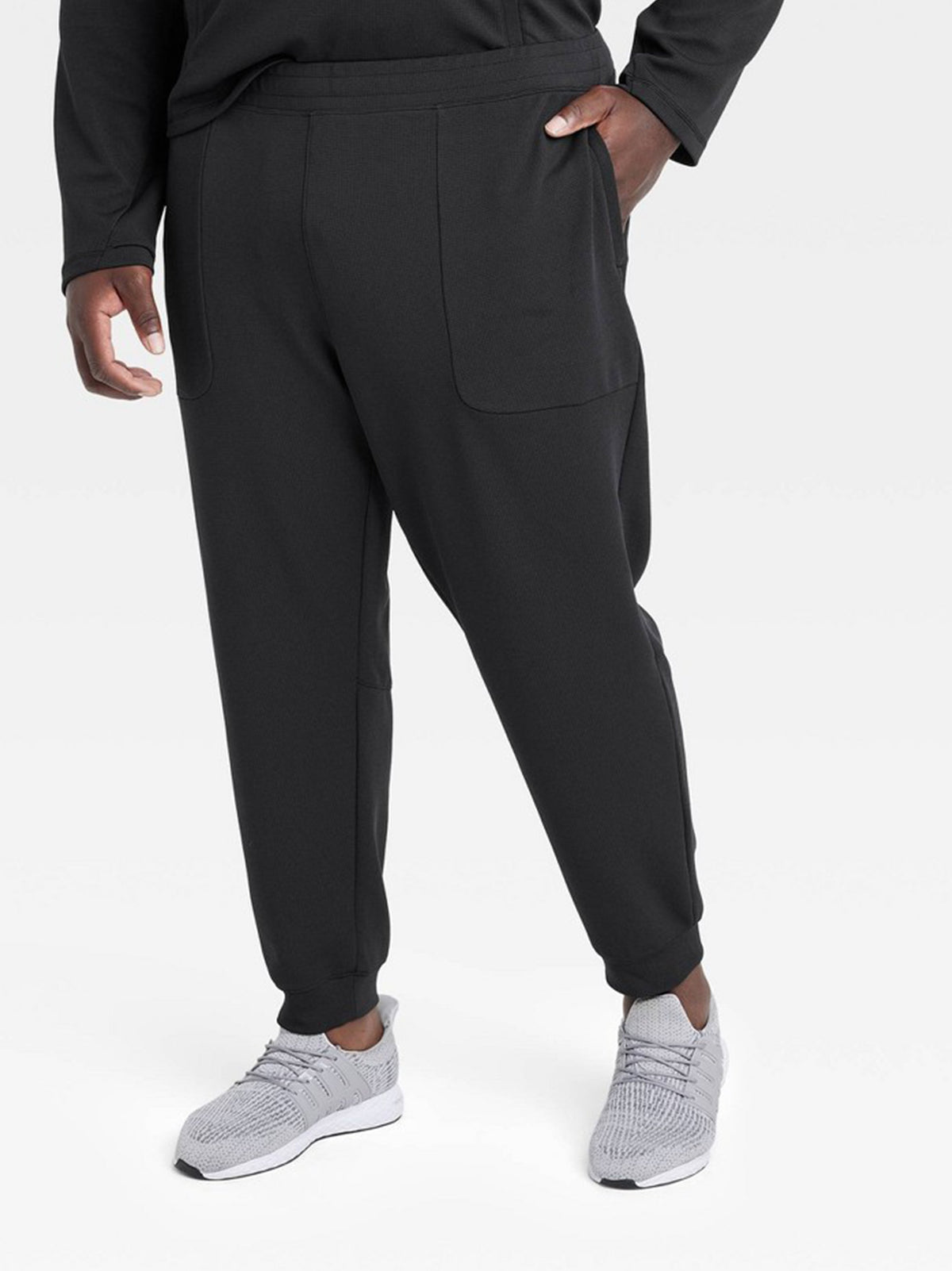 Image for Men's Textured Sports Pants,Black