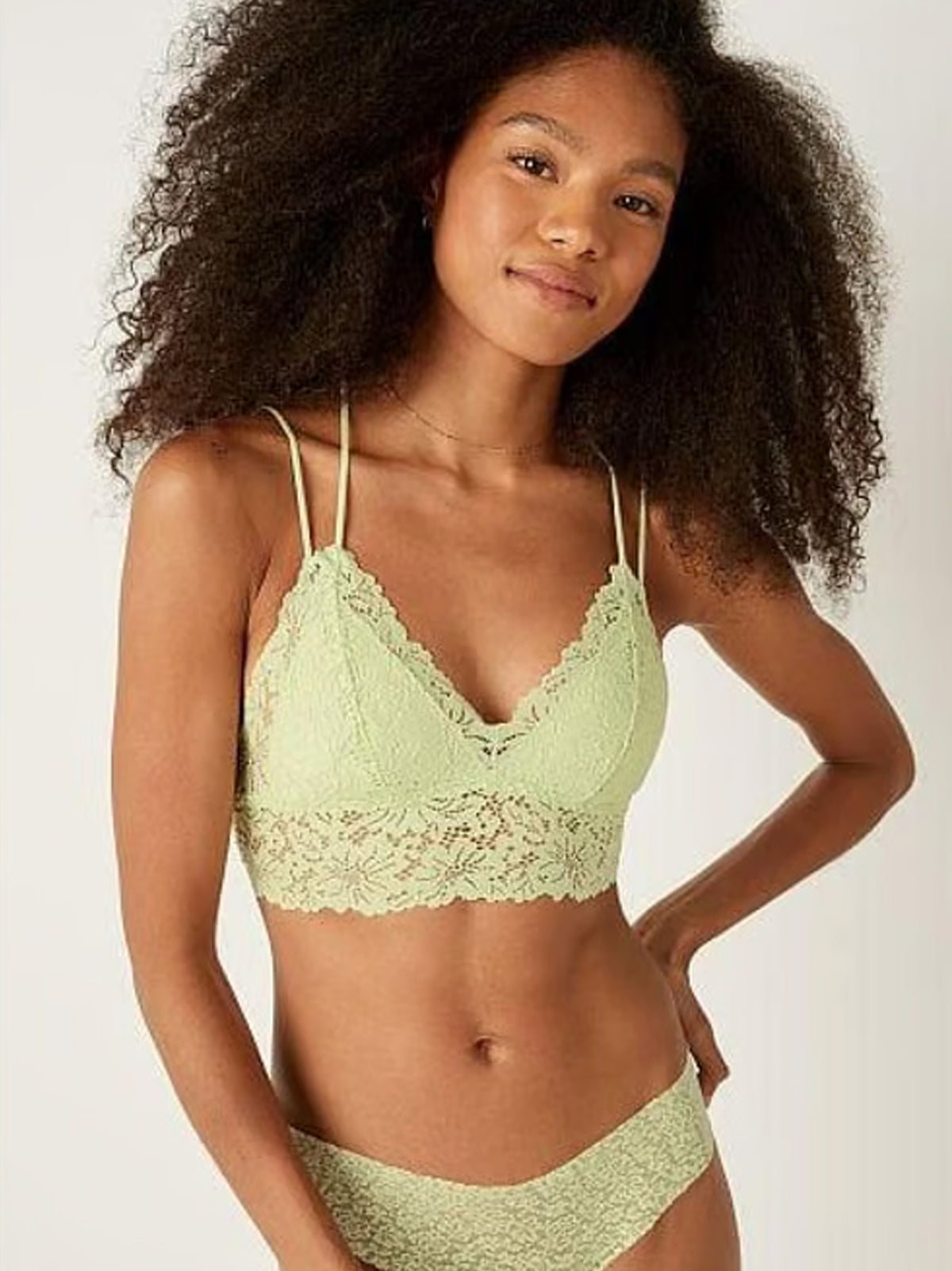 Women's Floral Lace Bra,Light Green
