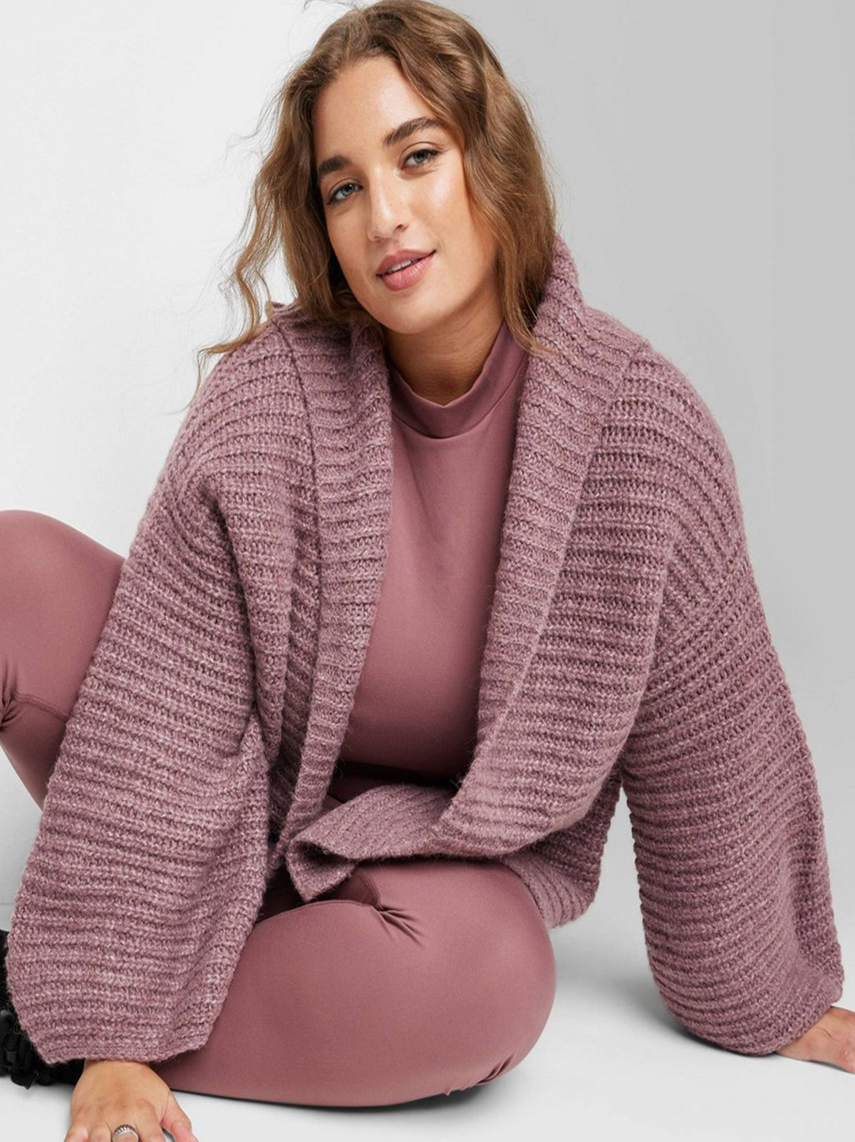 Image for Women's Textured Cardigan,Light Purple