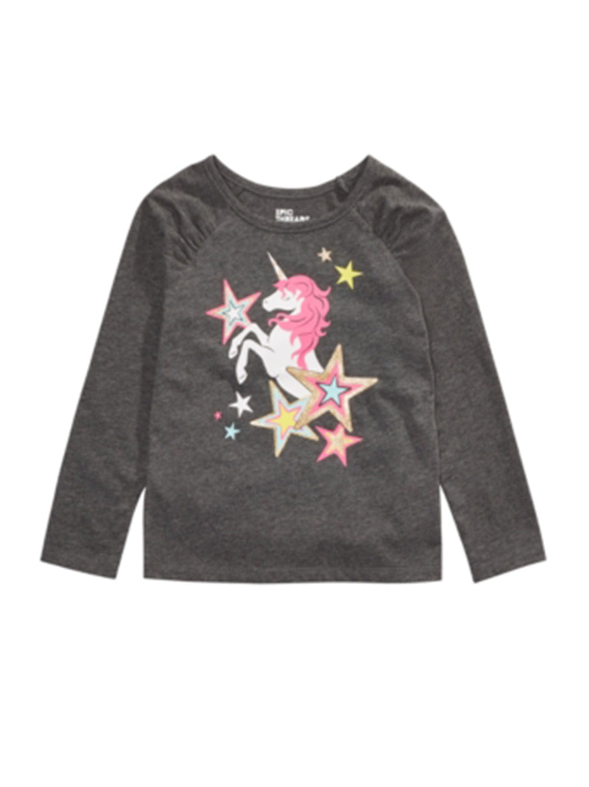Image for Kids Girl's Graphic Printed T-Shirt,Dark Grey