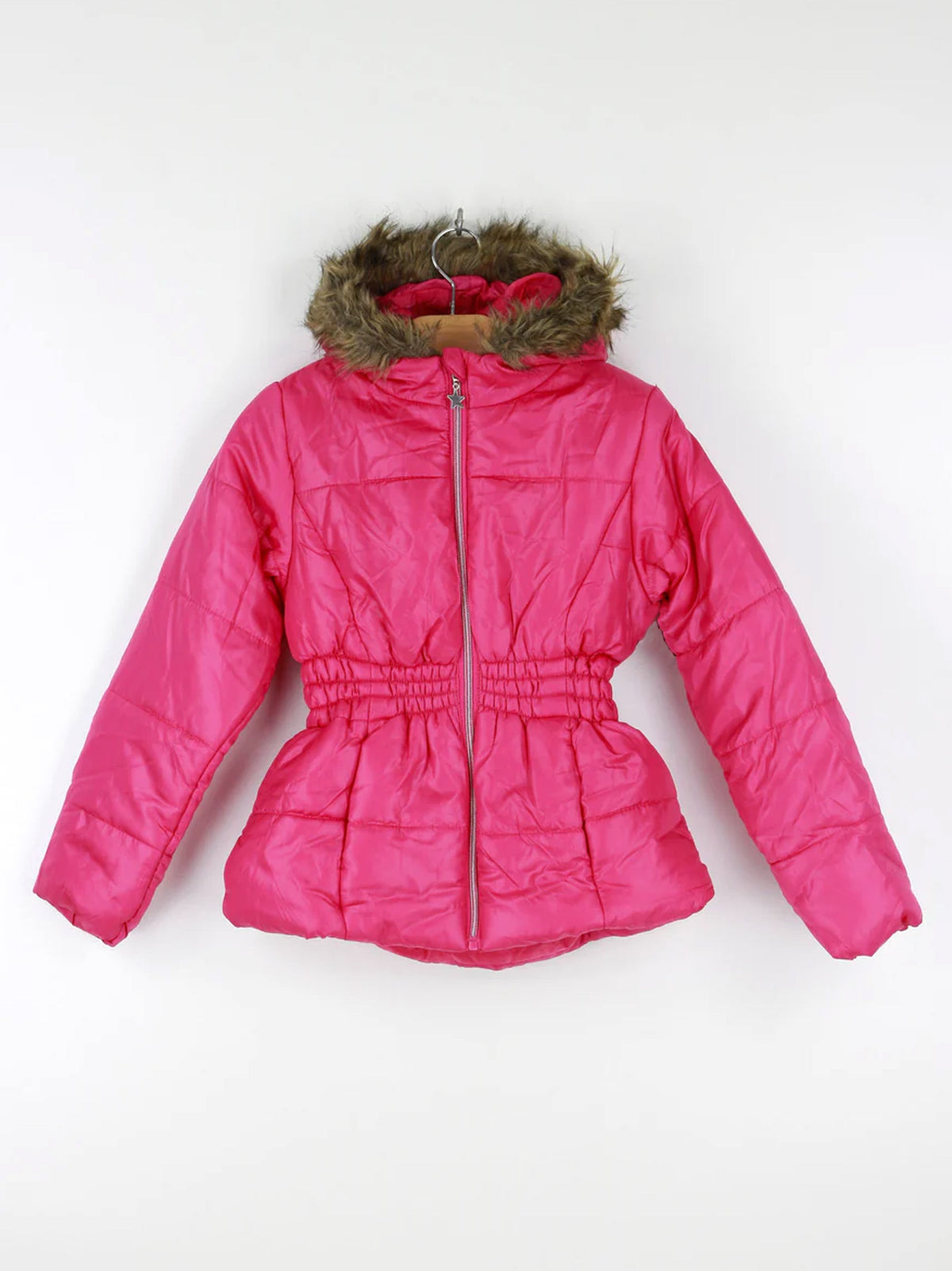 Image for Kids Girl's Faux Fur Trim Puffer Jacket,Pink