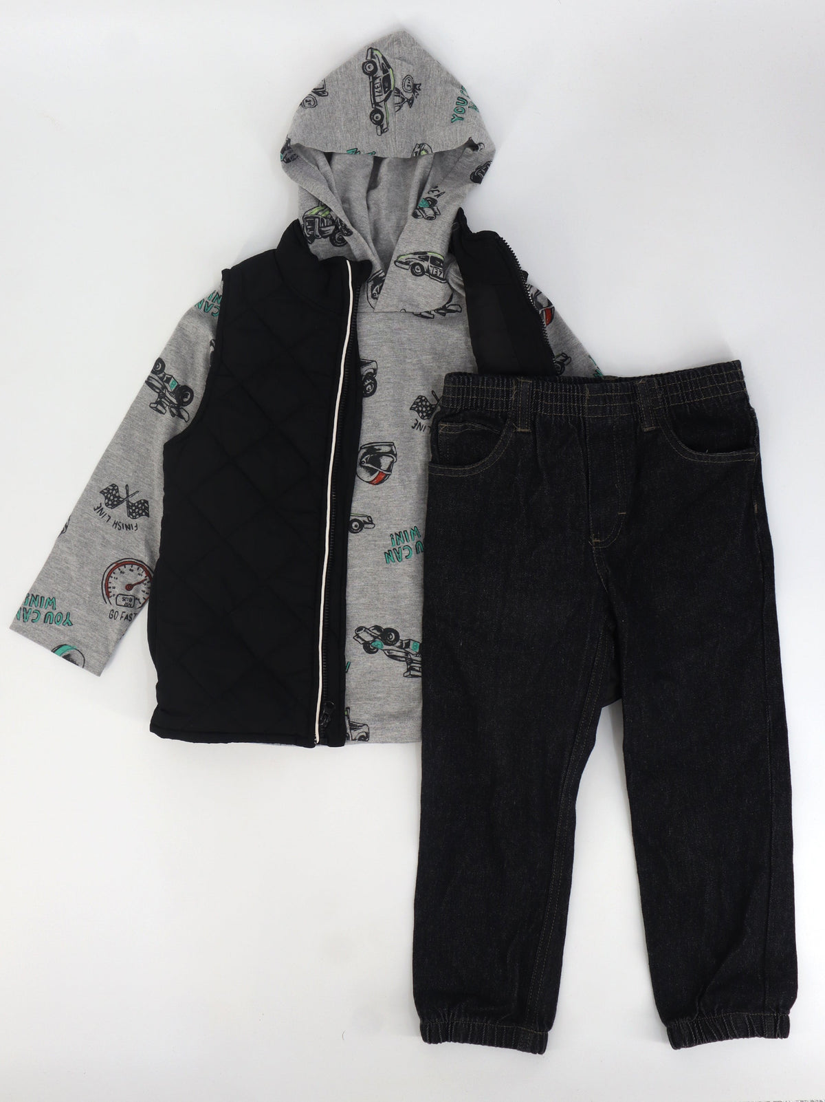 Image for Kids Boy's 3 pes Graphic Printed Set,Grey/Black