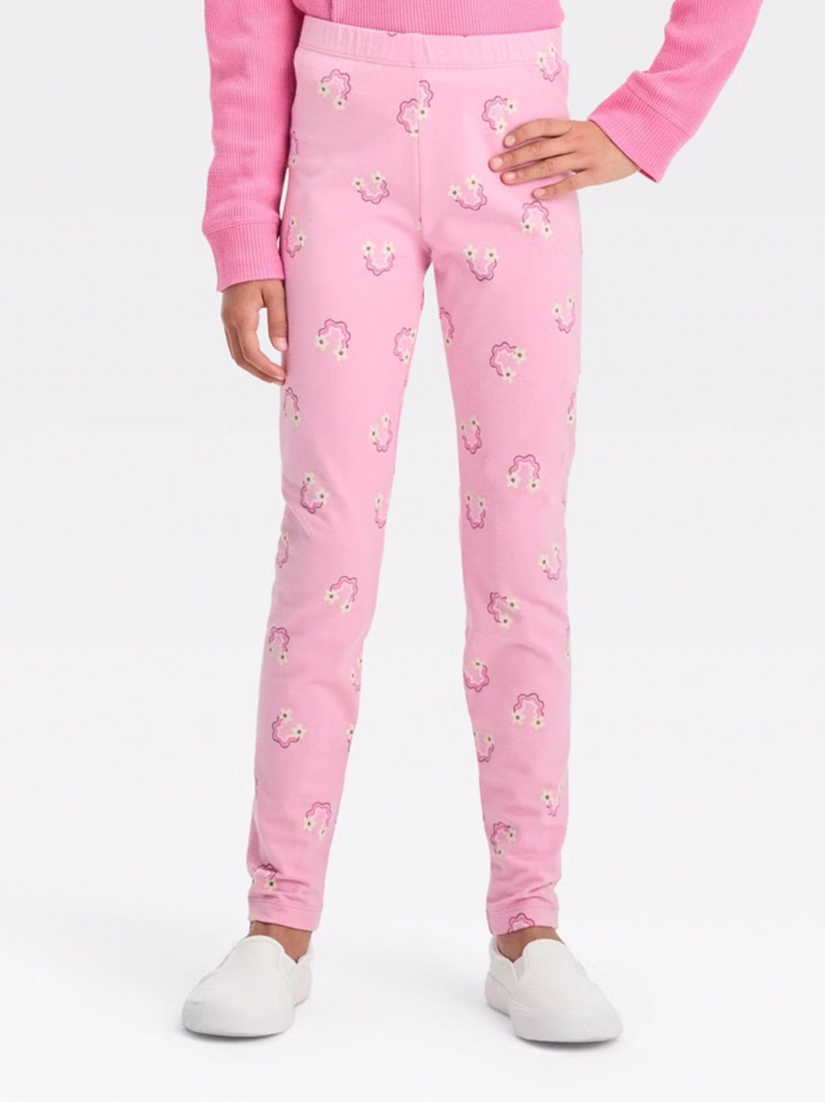 Image for Kids Girl's Graphic Printed Leggings,Pink