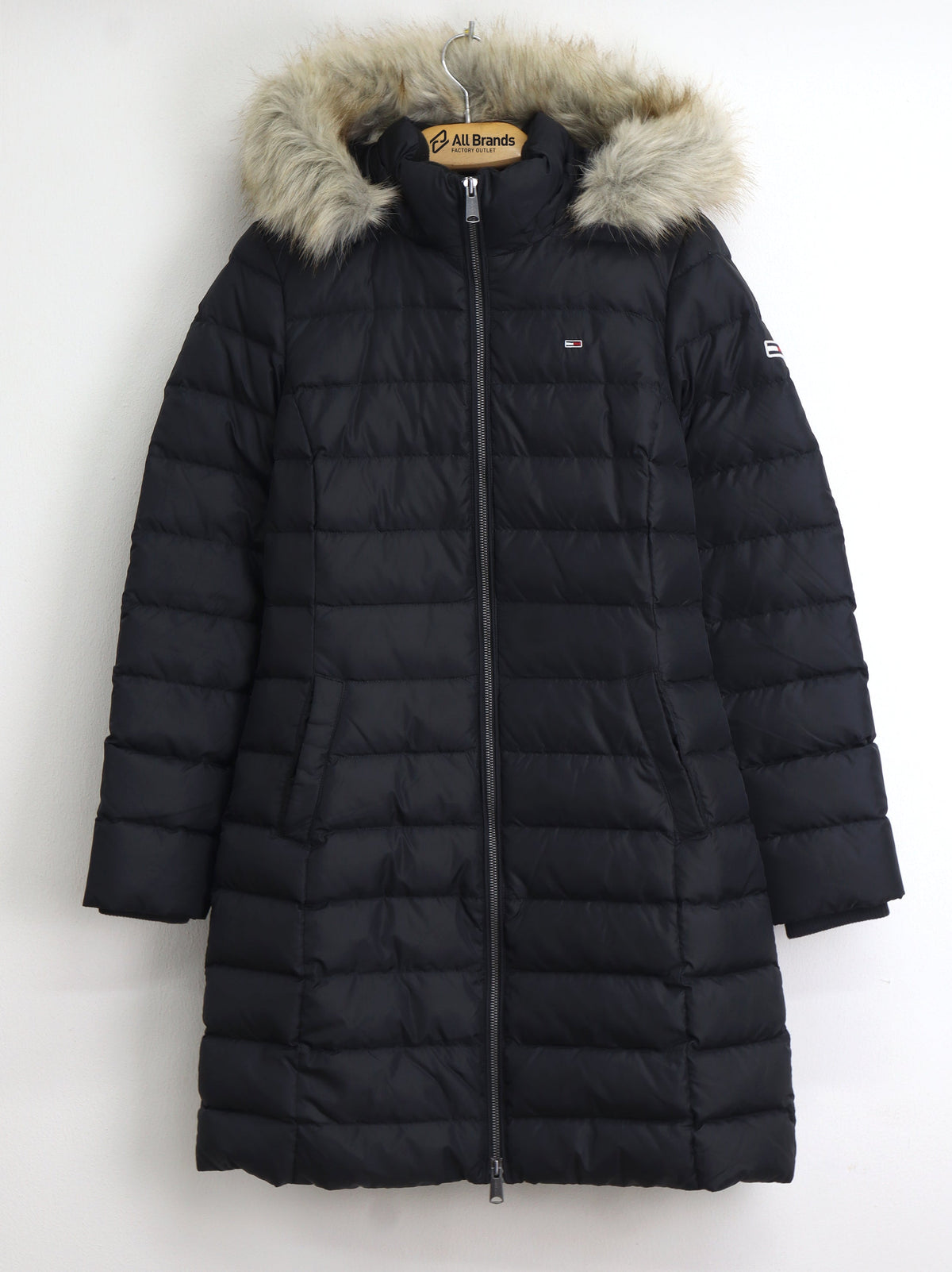 Image for Women's Brand Logo Embroidered Faux Fur Jacket,Black