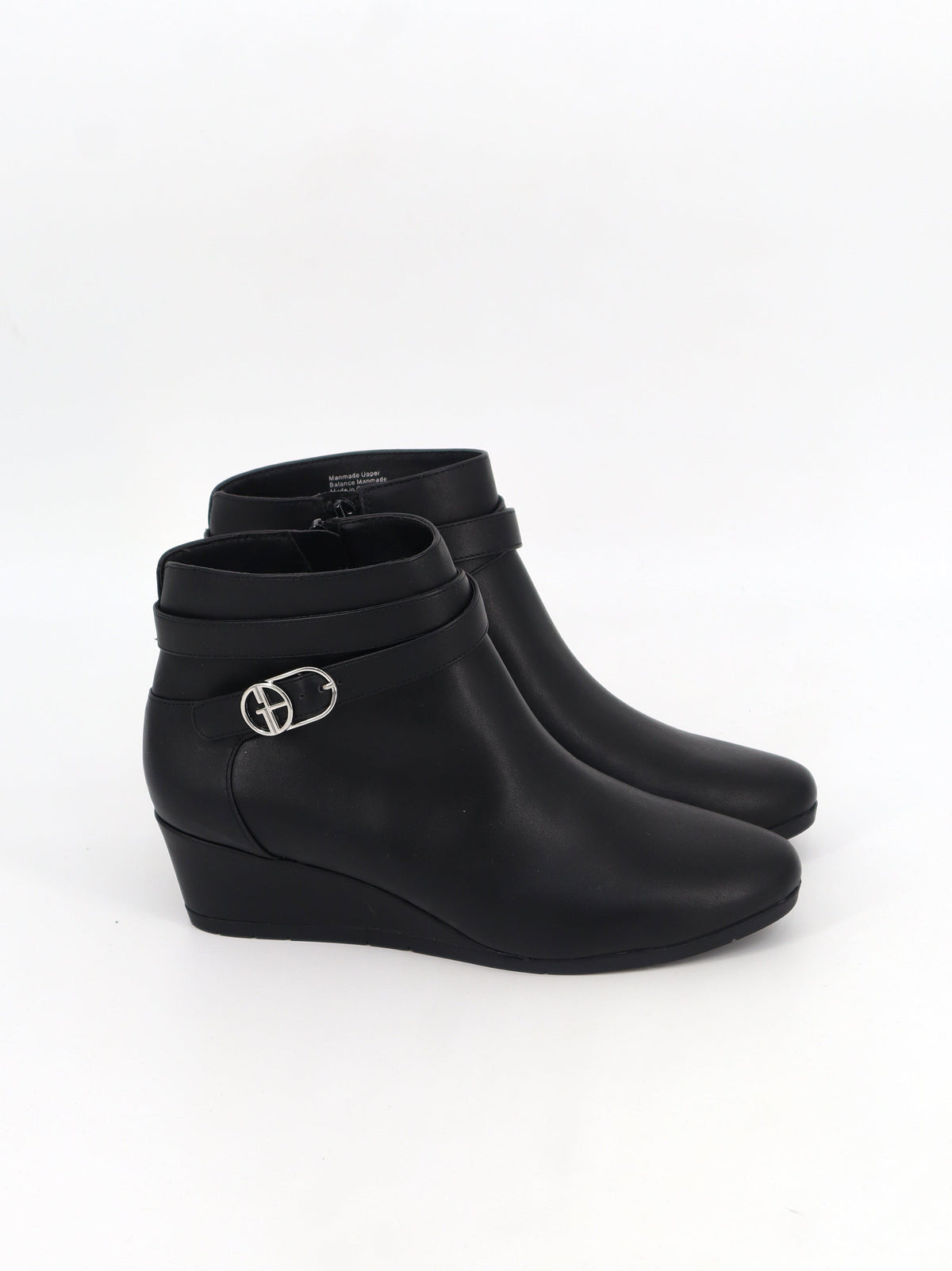 Image for Women's Plain Leather Ankle Boots,Black