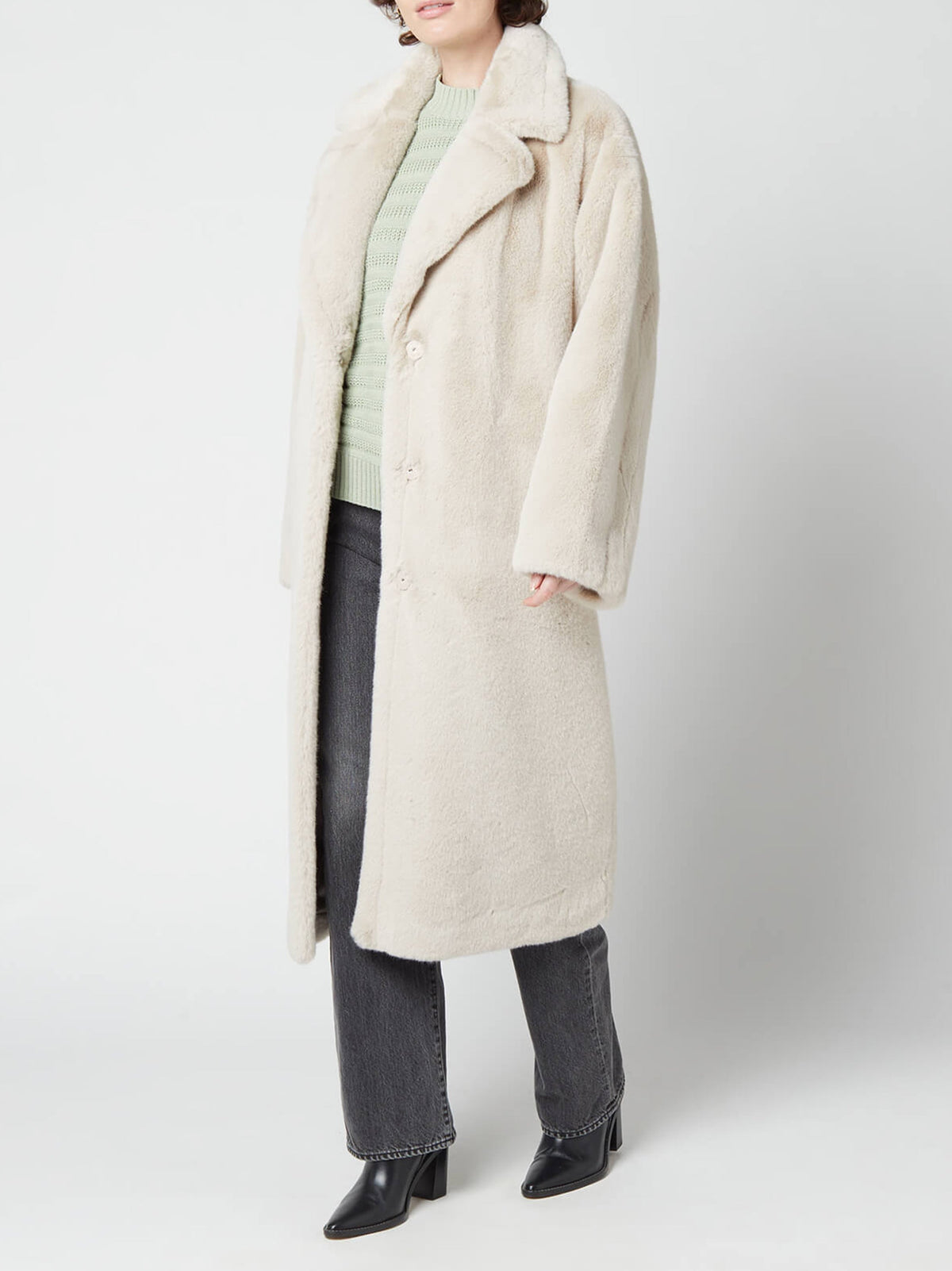 Image for Women's Faux Fur Soft Coat,Light Beige