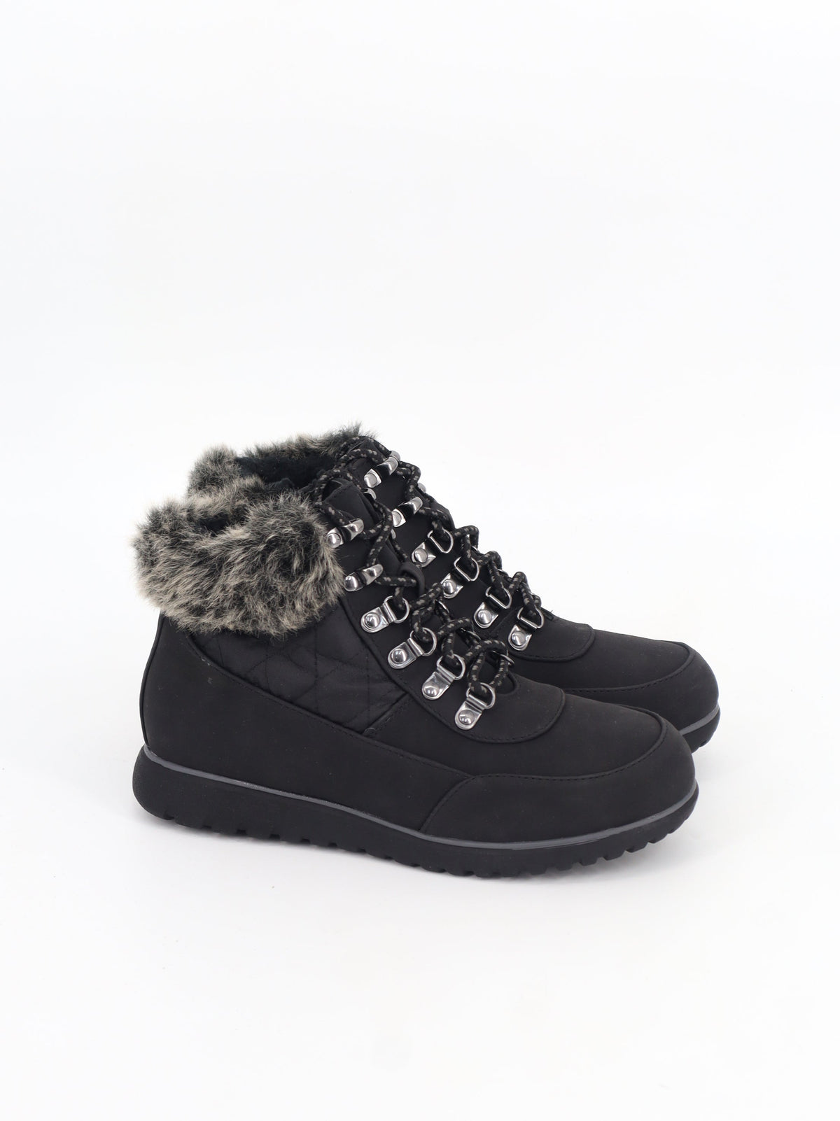 Image for Women's Faux Leather Ankle Boots,Black