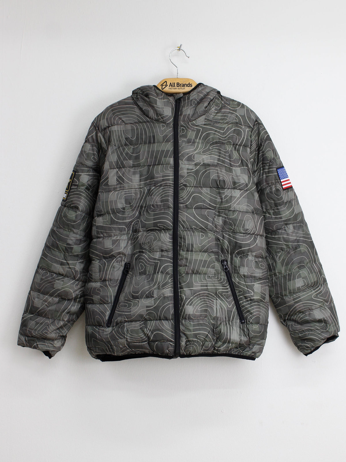 Image for Men's Printed Puffer Jacket,Green