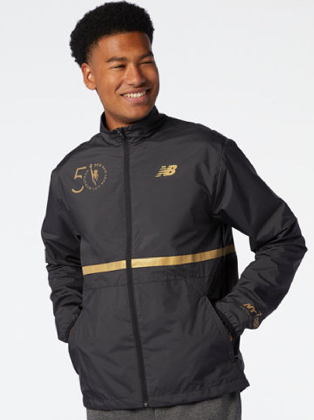 Image for Men's Brand Logo Printed Windproof Jacket,Dark Grey