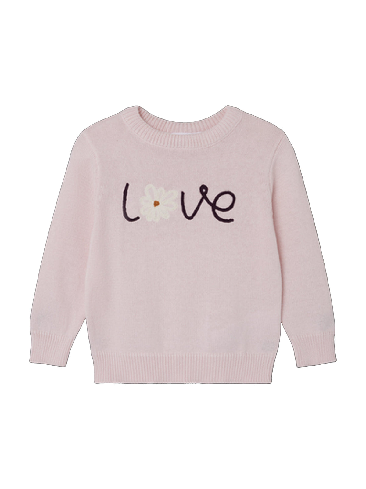 Image for Kids Girl's Embroidered Knit Sweater,Light Pink