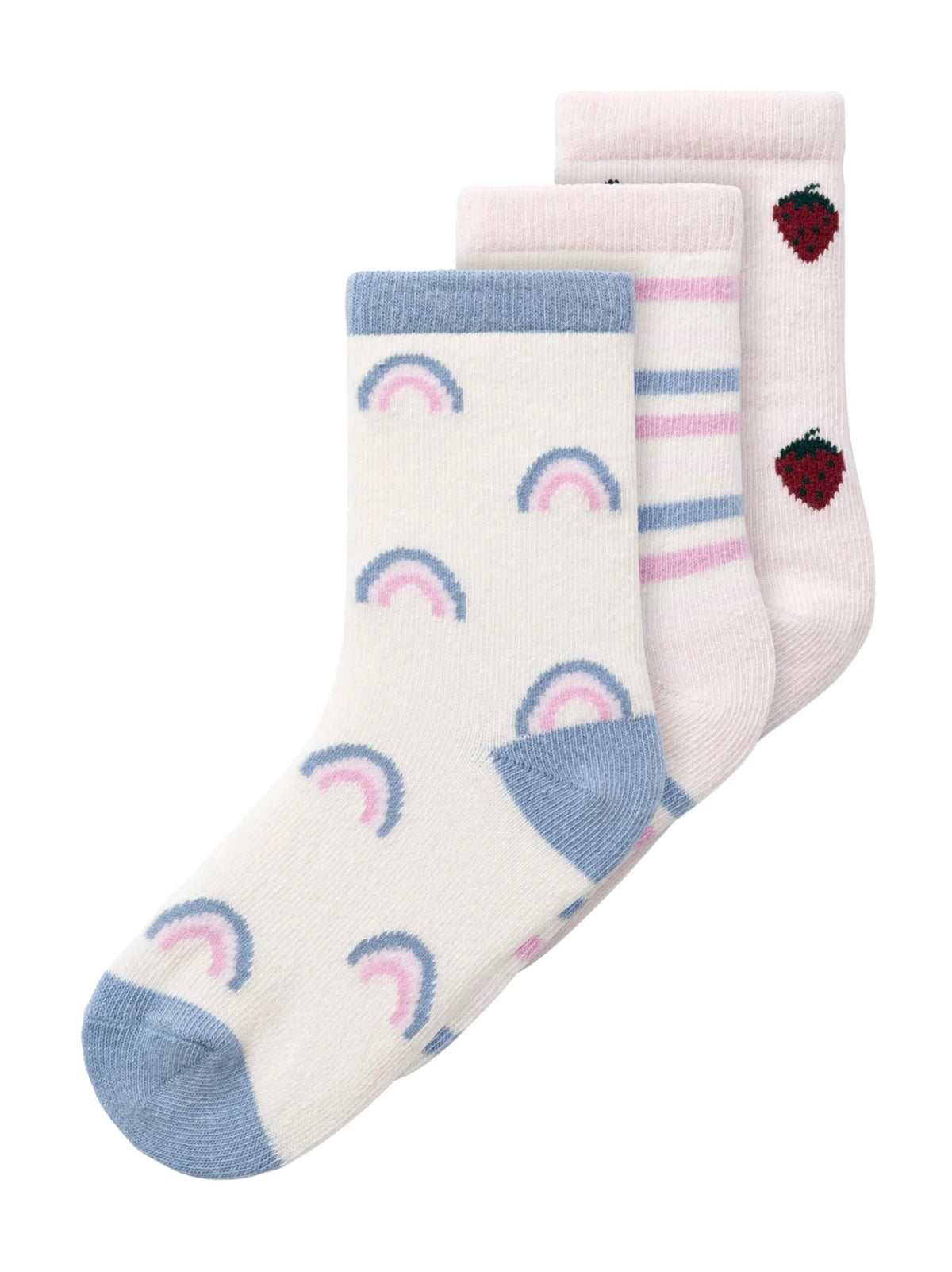Image for Kids Girl's 3 Pairs Graphic Printed Socks,Pink/White