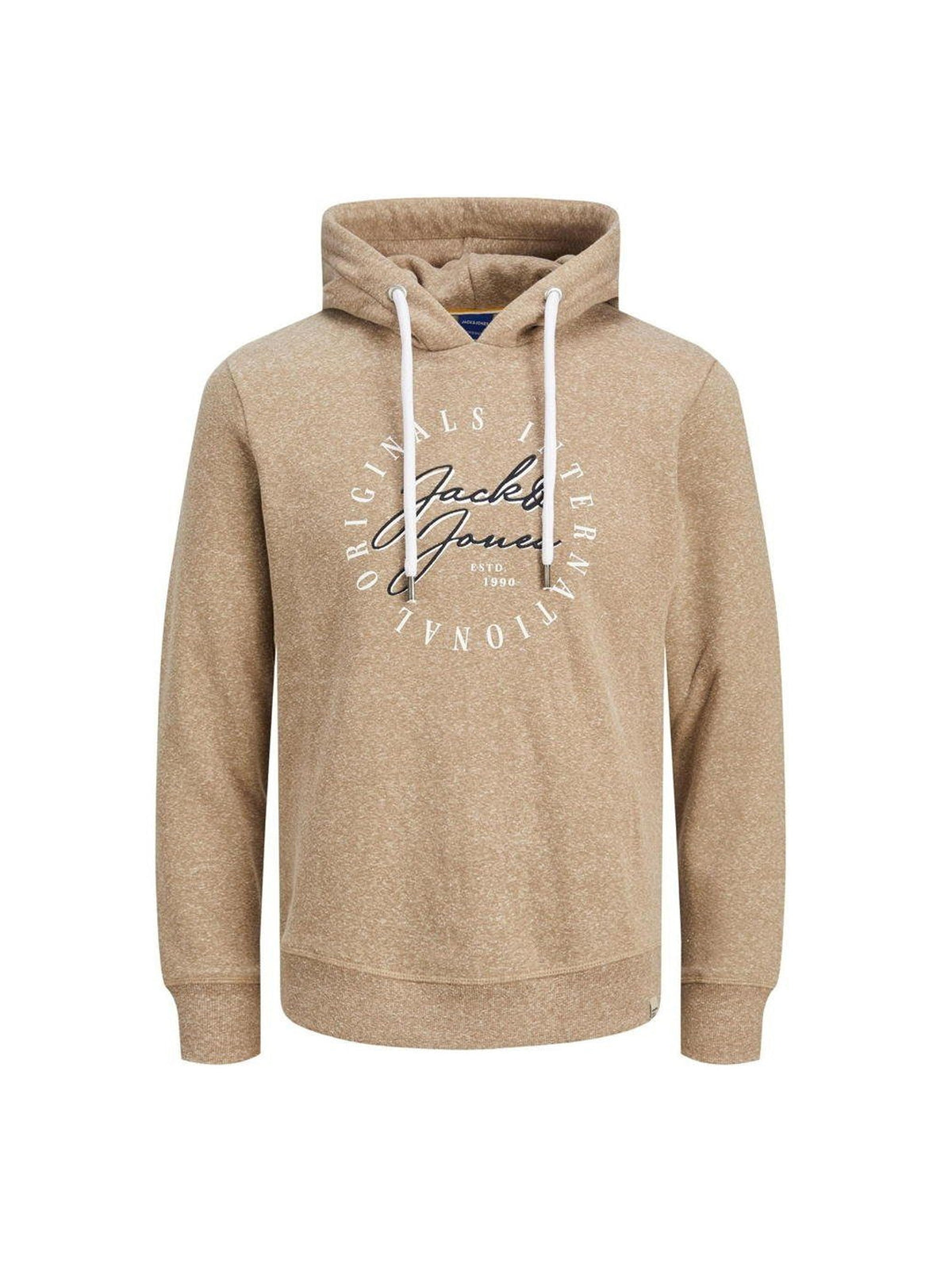 Image for Men's Brand Logo Embroidered Hoodie,Light Brown