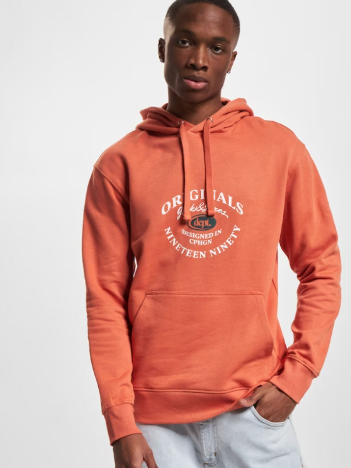 Image for Men's Printed Hoodie,Orange