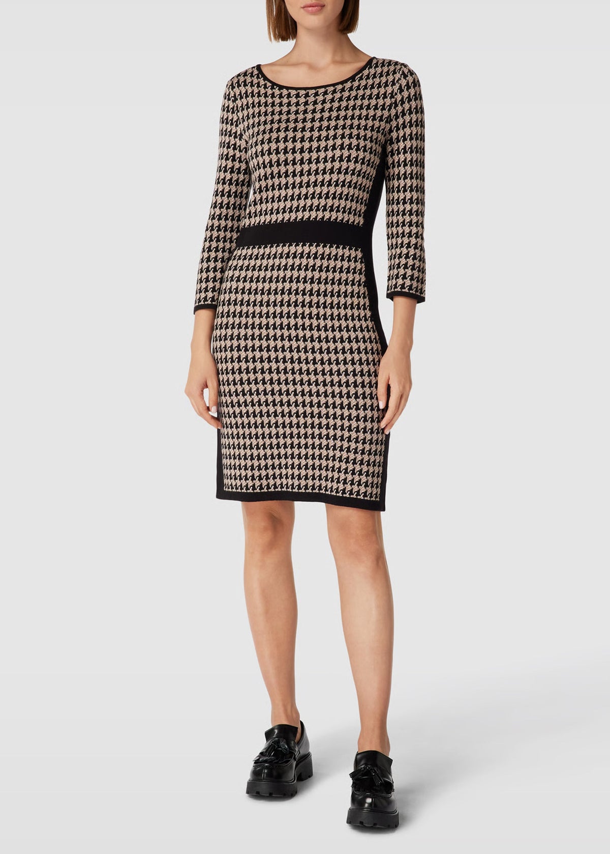 Image for Women's Printed Sweater Dress,Beige/Black