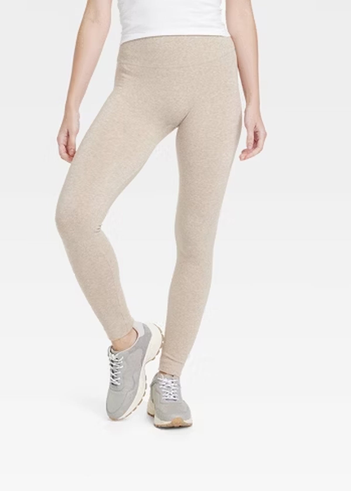Image for Women's Plain Leggings,Light Beige