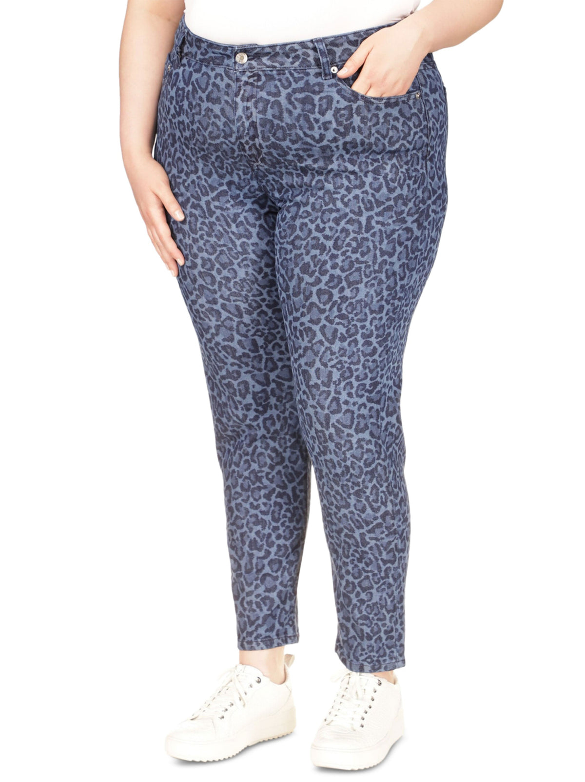 Image for Women's Printed Jeans,Blue