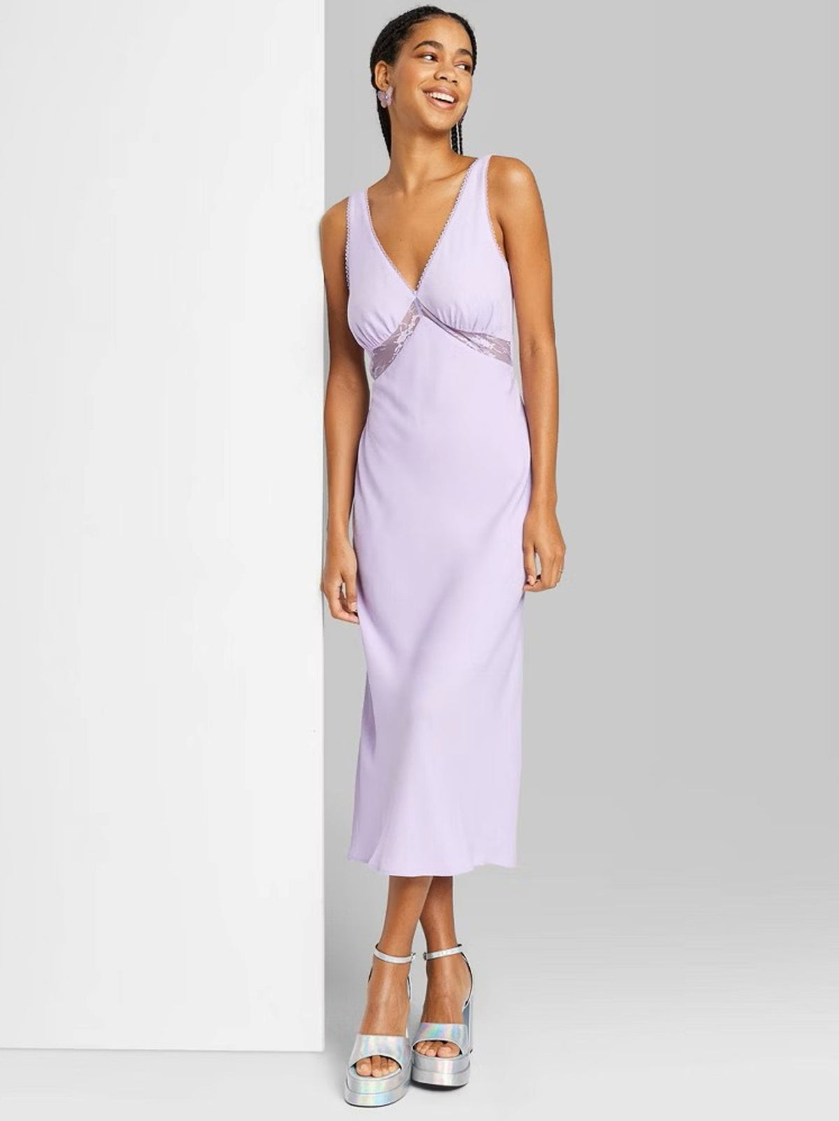 Image for Women's Lace Slip Dress,Lilac