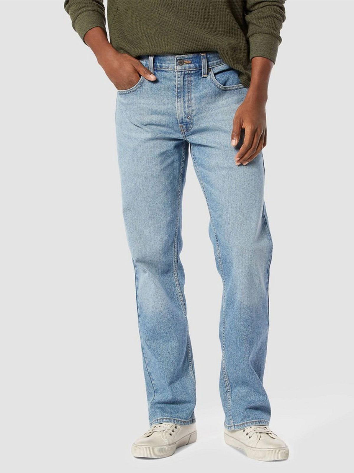 Image for Men's Washed Jeans,Light Blue