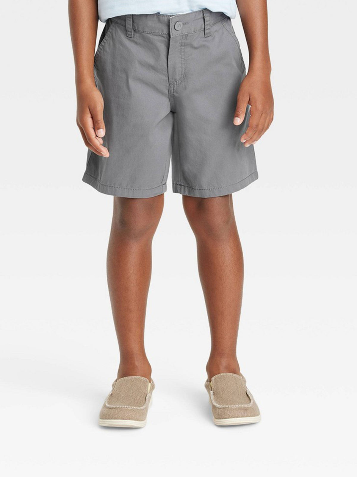 Image for Kids Boy's Plain Chino Shorts,Grey