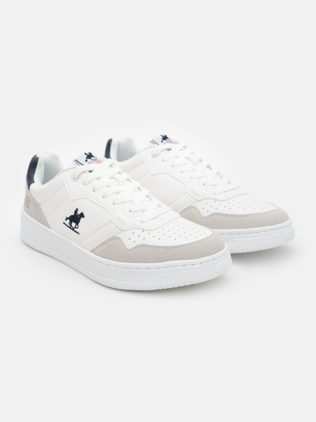 Image for Men's Brand Logo Embroidered Sneakers,White