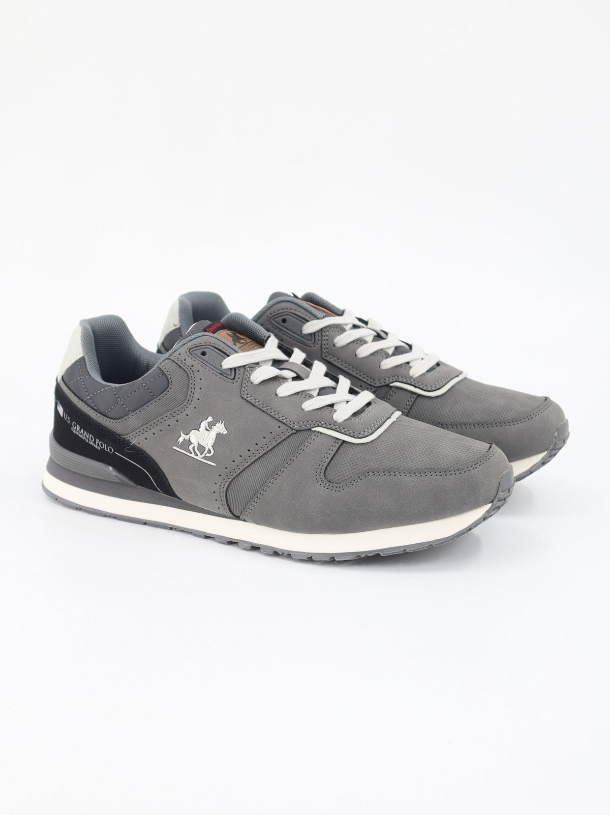Image for Men's Brand Logo Embroidered Sneakers,Grey