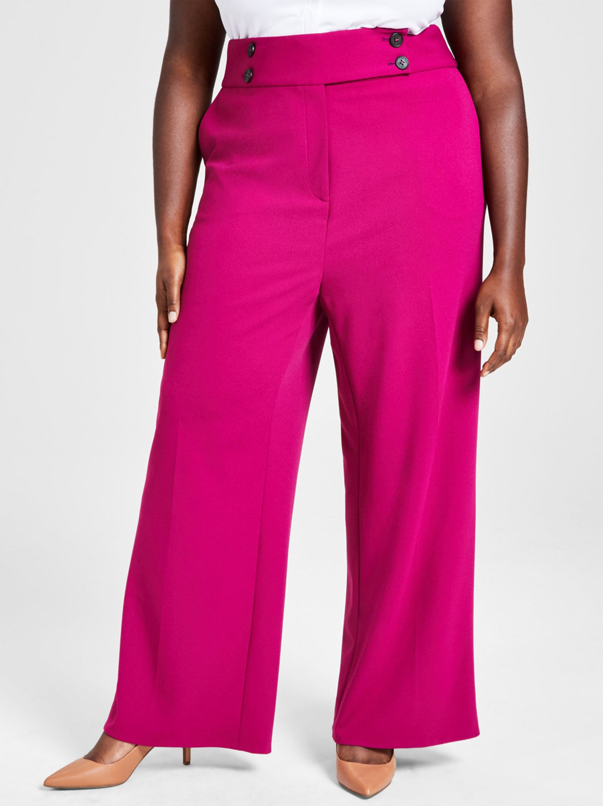 Image for Women's Plain Crepe Pants,Pink