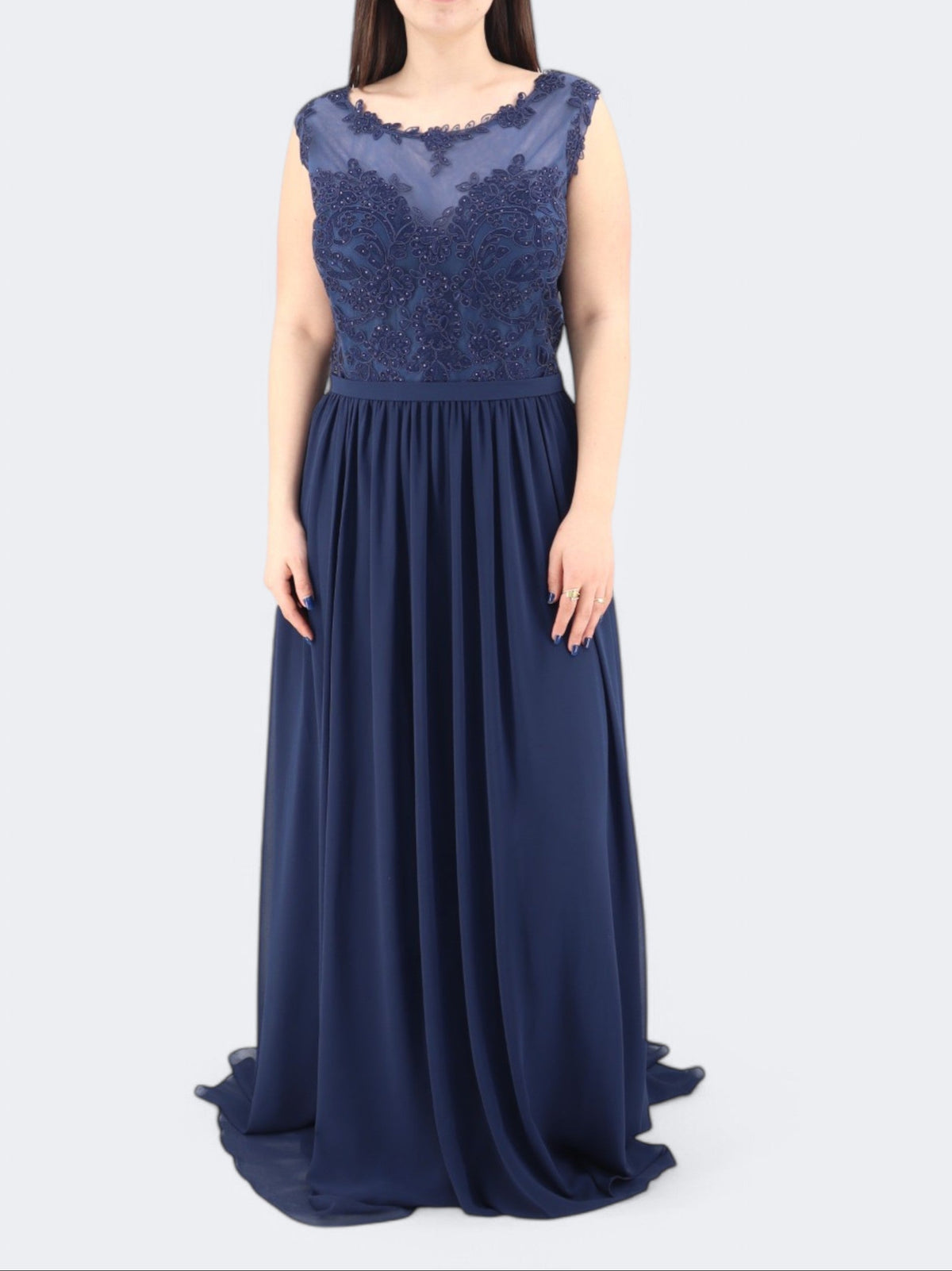 Image for Women's Beads Embroidered Dress,Navy