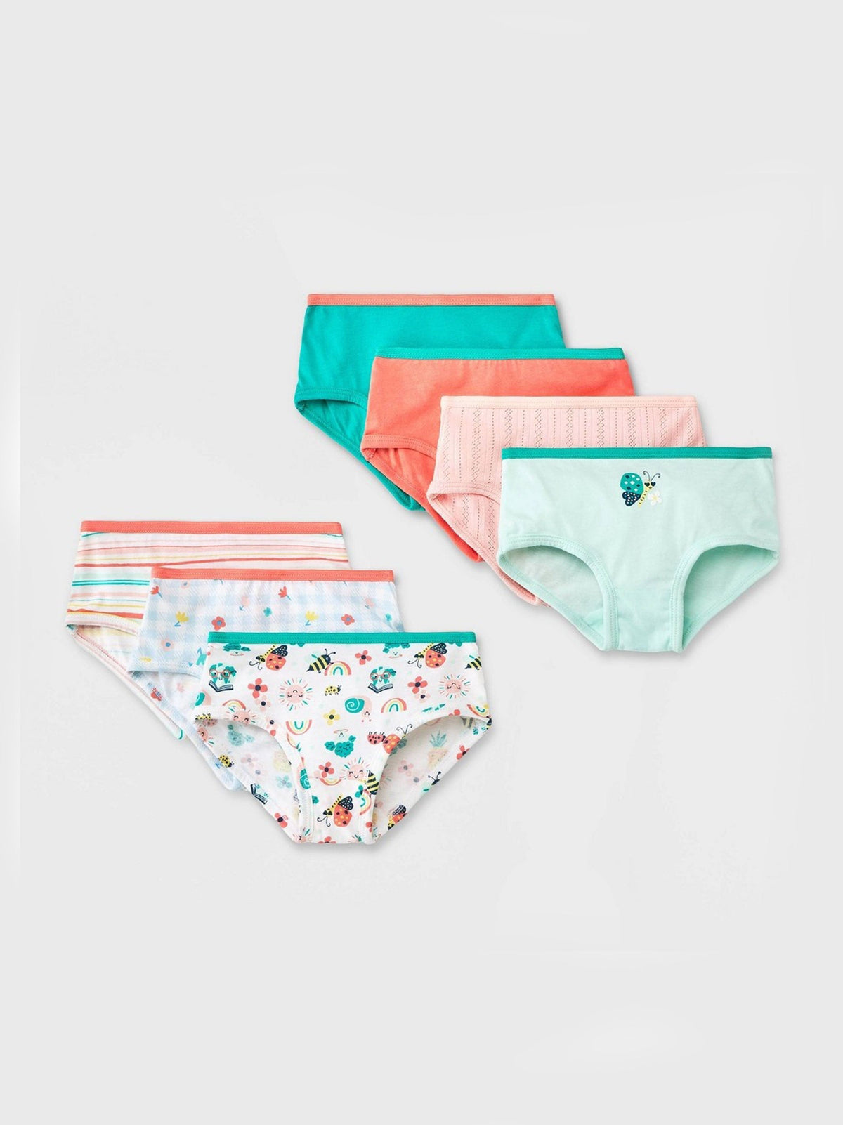 Image for Kids Girl's 7 Pcs Printed Briefs Set,Multi
