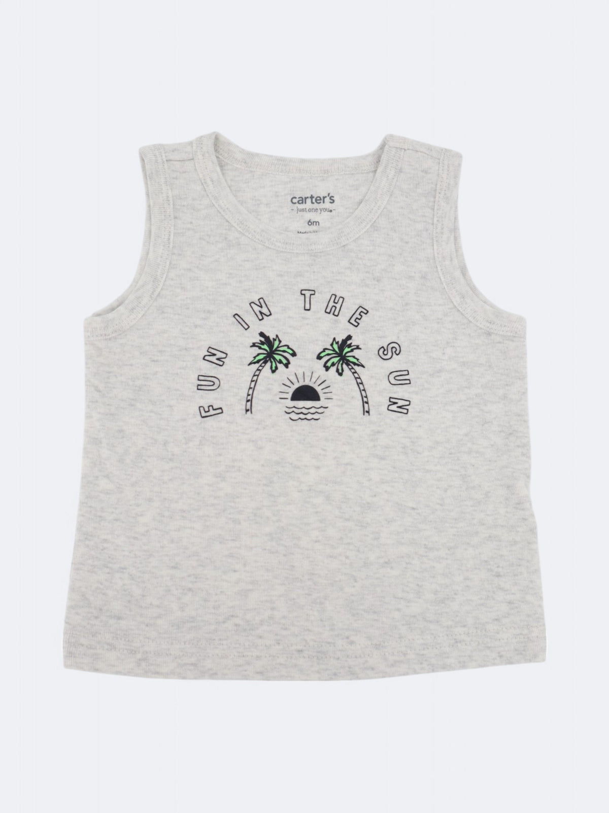 Image for Kids Boy's Graphic Printed Tan Top,Light Grey